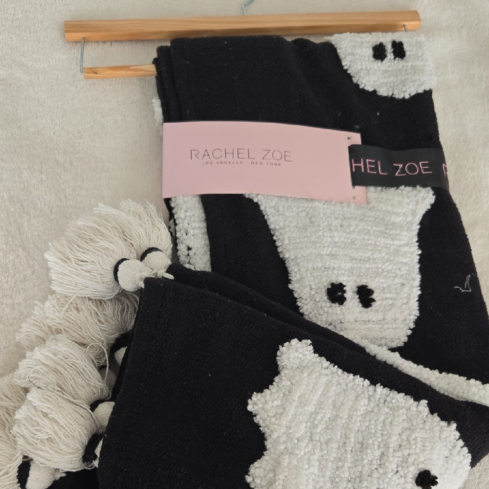 Rachel Zoe Black and White Ghost Blanket